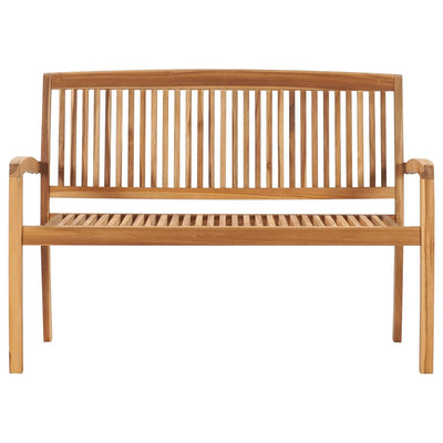 2-Seater Stacking Garden Bench 128.5 cm Solid Teak Wood