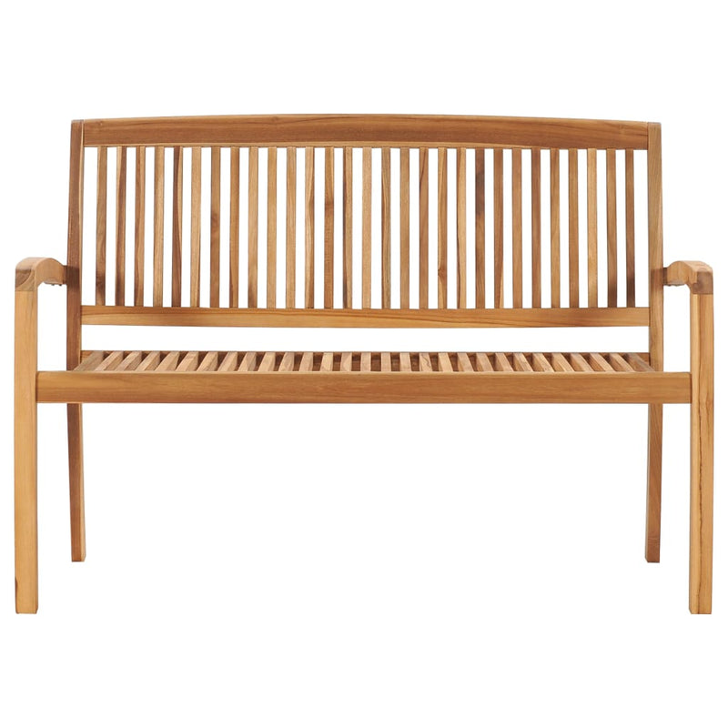 2-Seater Stacking Garden Bench 128.5 cm Solid Teak Wood