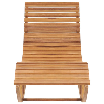 Rocking Sunlounger Solid Teak Wood