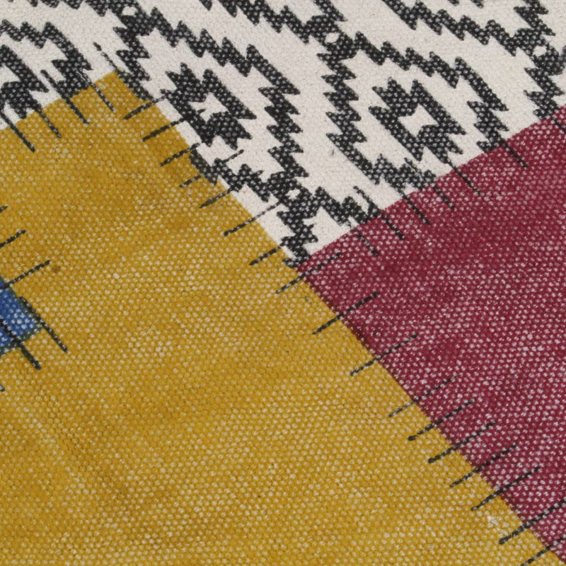 Handwoven Kilim Rug Cotton 120x180 cm Printed Multicolour