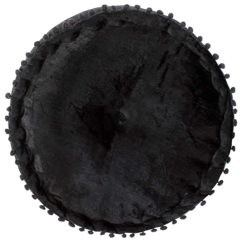 Round Pouffe Velvet 40x20 cm Anthracite