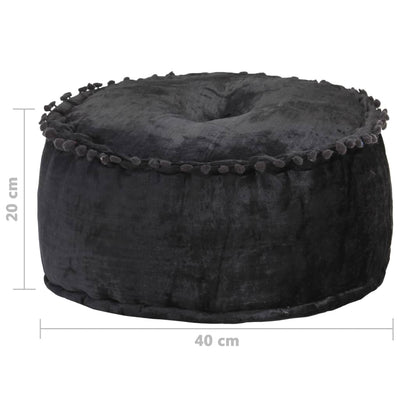 Round Pouffe Velvet 40x20 cm Anthracite