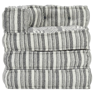 Modular Pouffe Grey Stripe Fabric