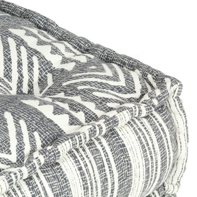 Modular Pouffe Grey Stripe Fabric