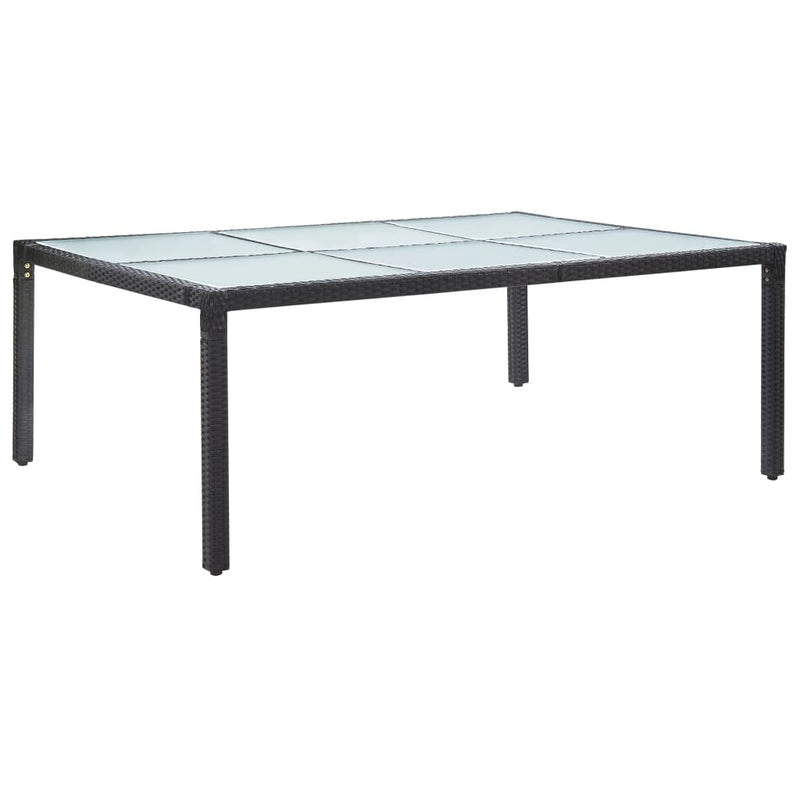 Outdoor Dining Table Black 200x150x74 cm Poly Rattan