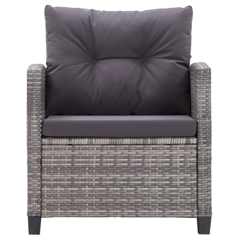 6 Piece Garden Sofa Set with Cushions Poly Rattan Dark Grey