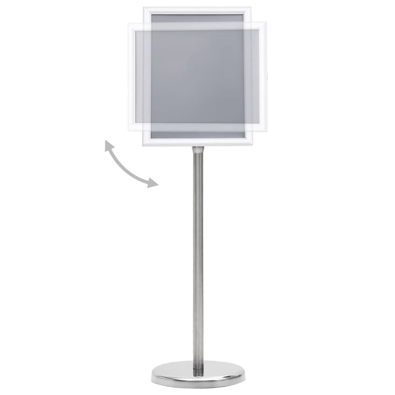 A4 Pedestal Poster Stand Silver Aluminium Alloy