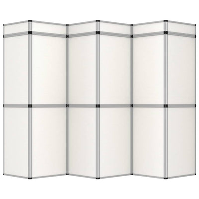 18-Panel Folding Exhibition Display Wall 362x200 cm White