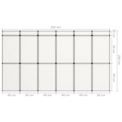 18-Panel Folding Exhibition Display Wall 362x200 cm White