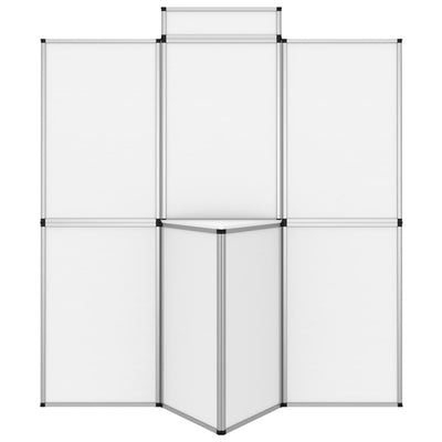 8-Panel Folding Exhibition Display Wall with Table 181x200 cm White