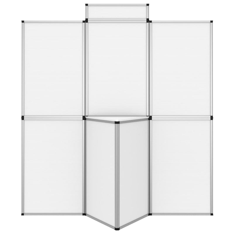 8-Panel Folding Exhibition Display Wall with Table 181x200 cm White