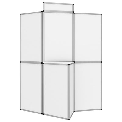 8-Panel Folding Exhibition Display Wall with Table 181x200 cm White