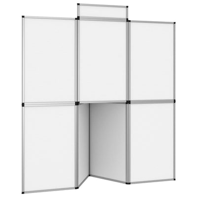 8-Panel Folding Exhibition Display Wall with Table 181x200 cm White