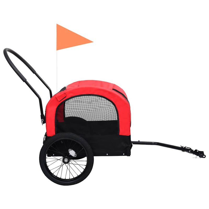 2-in-1 Pet Bike Trailer & Jogging Stroller Red and Black