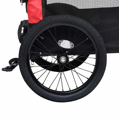 2-in-1 Pet Bike Trailer & Jogging Stroller Red and Black