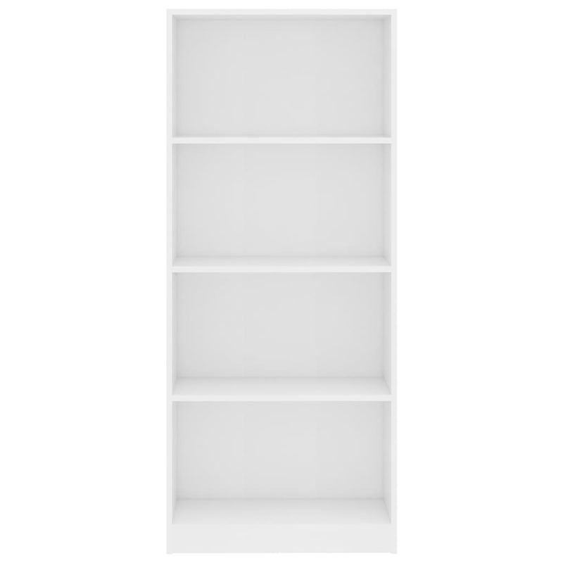 4-Tier Book Cabinet White 60x24x142 cm Engineered Wood