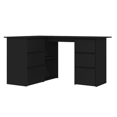 Corner Desk Black 145x100x76 cm Engineered Wood