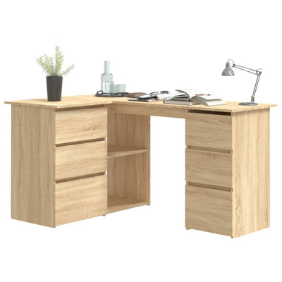 Corner Desk Sonoma Oak 145x100x76 cm Engineered Wood