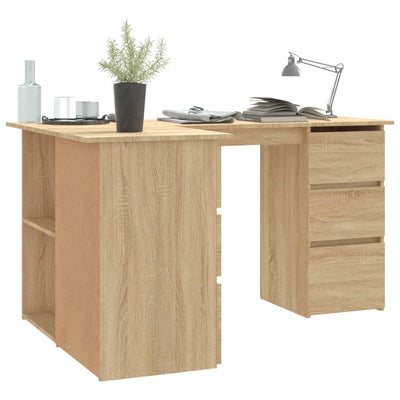 Corner Desk Sonoma Oak 145x100x76 cm Engineered Wood