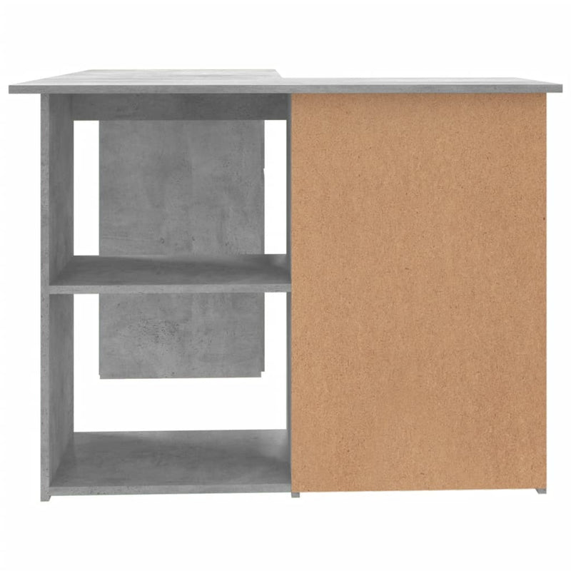 Corner Desk Concrete Grey 145x100x76 cm Engineered Wood