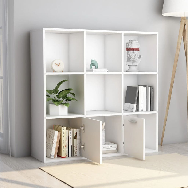 Book Cabinet White 98x30x98 cm Engineered Wood