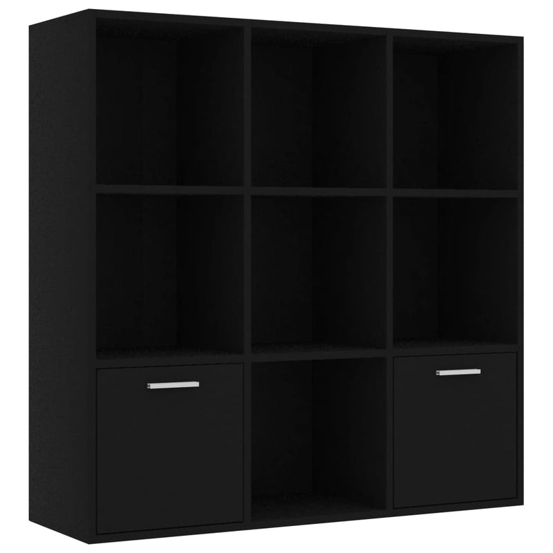 Book Cabinet Black 98x30x98 cm Engineered Wood