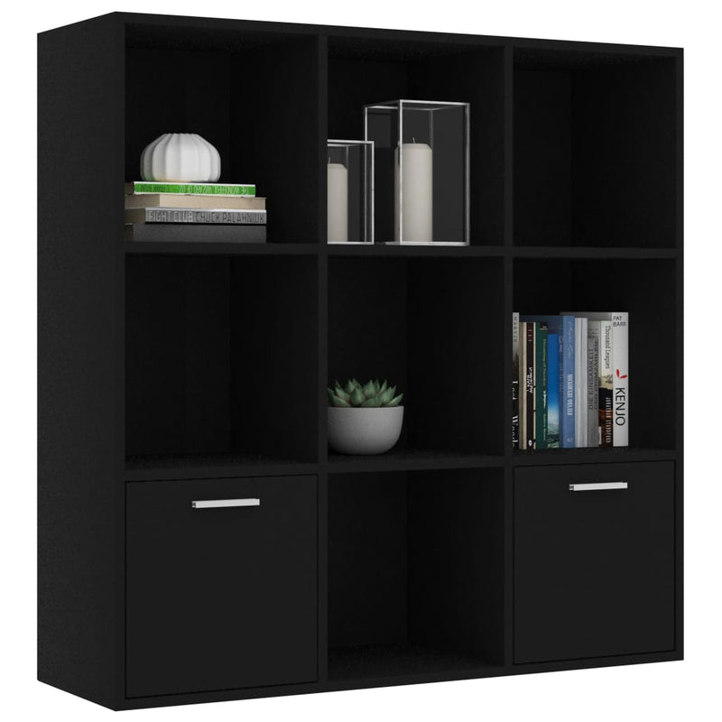 Book Cabinet Black 98x30x98 cm Engineered Wood