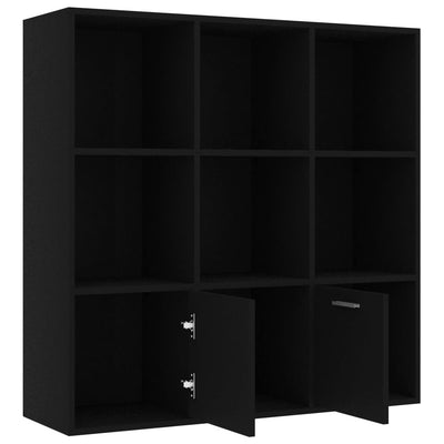 Book Cabinet Black 98x30x98 cm Engineered Wood