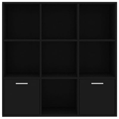 Book Cabinet Black 98x30x98 cm Engineered Wood