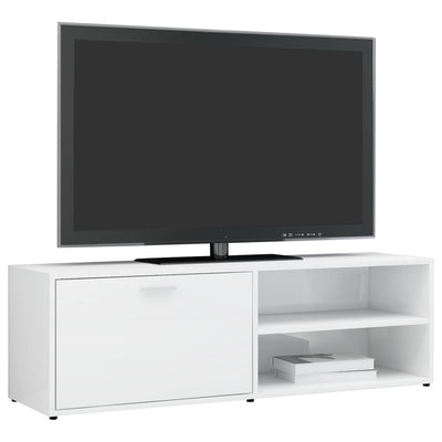 TV Cabinet High Gloss White 120x34x37 cm Engineered Wood