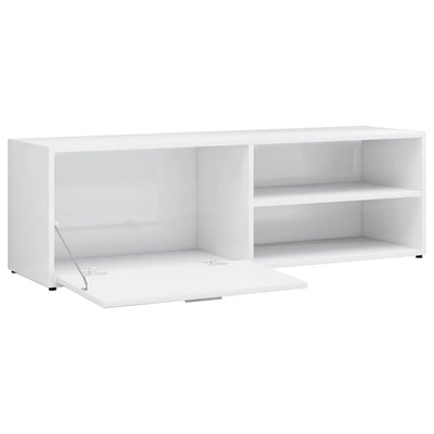 TV Cabinet High Gloss White 120x34x37 cm Engineered Wood