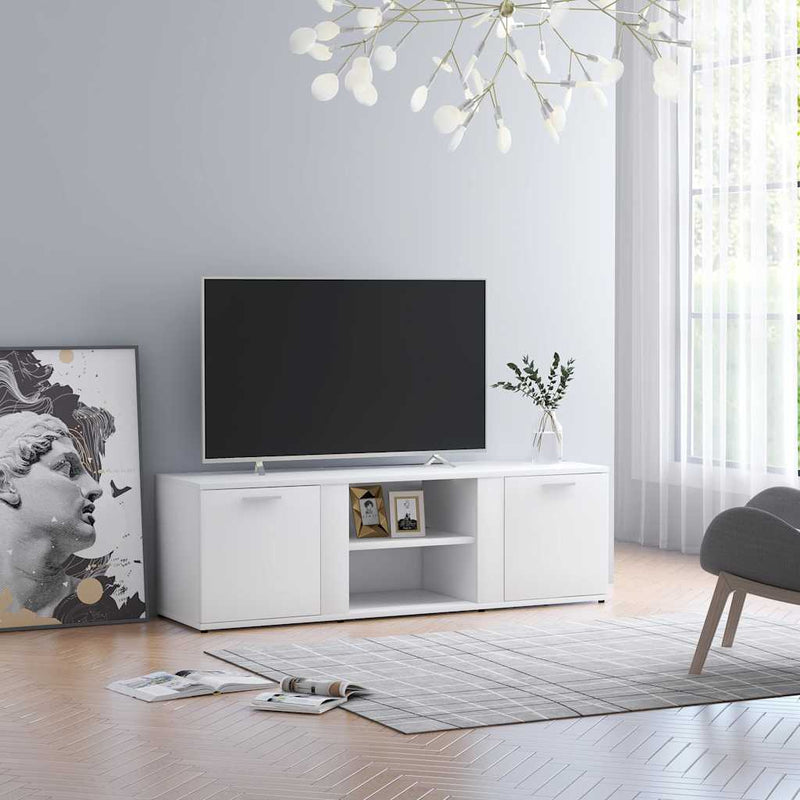 TV Cabinet White 120x34x37 cm Engineered Wood