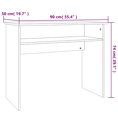 Desk Concrete Grey 90x50x74 cm Engineered Wood