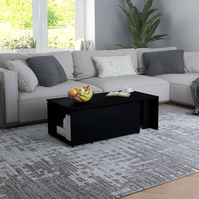 Coffee Table Black 150x50x35 cm Engineered Wood