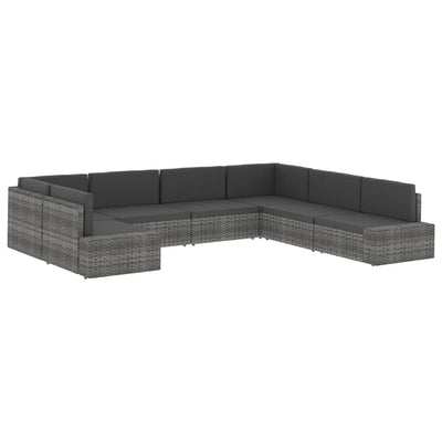 Sectional Sofa 2-Seater Poly Rattan Black