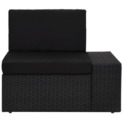 3 Piece Garden Lounge Set Poly Rattan Black