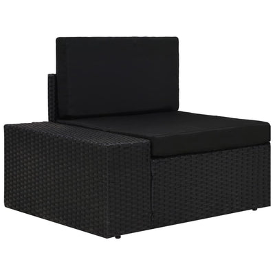 3 Piece Garden Lounge Set Poly Rattan Black