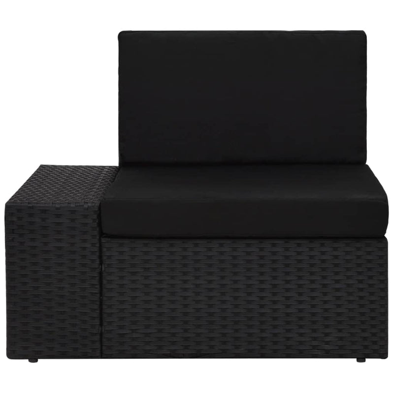 3 Piece Garden Lounge Set Poly Rattan Black