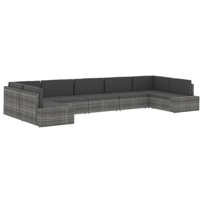 Sectional Middle Sofa Poly Rattan Brown