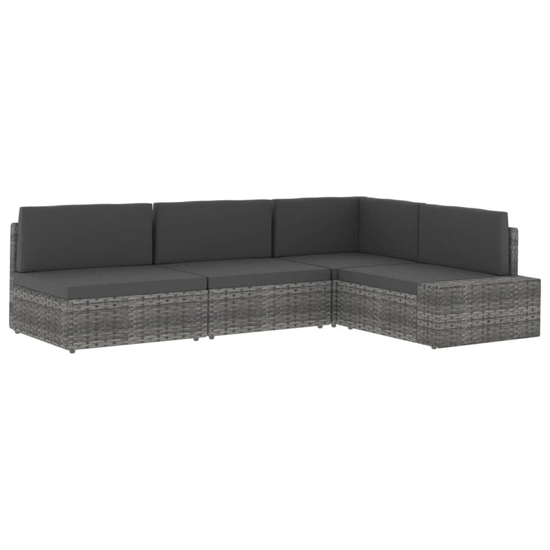 Sectional Corner Sofa with Left Armrest Poly Rattan Brown