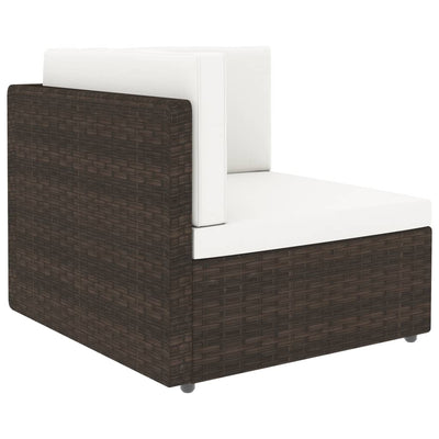 Sectional Corner Sofa Poly Rattan Brown