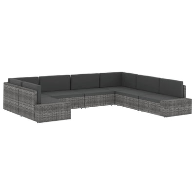 Sectional Corner Sofa Poly Rattan Brown