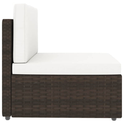 Sectional Sofa 2-Seater Poly Rattan Brown