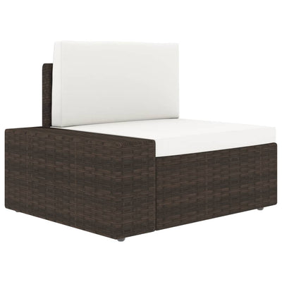 Sectional Sofa 2-Seater Poly Rattan Brown