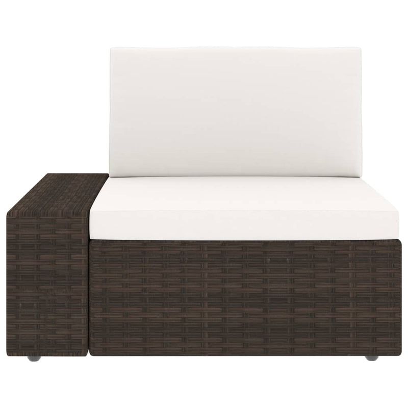 Sectional Sofa 2-Seater Poly Rattan Brown