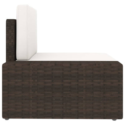 Sectional Sofa 2-Seater Poly Rattan Brown