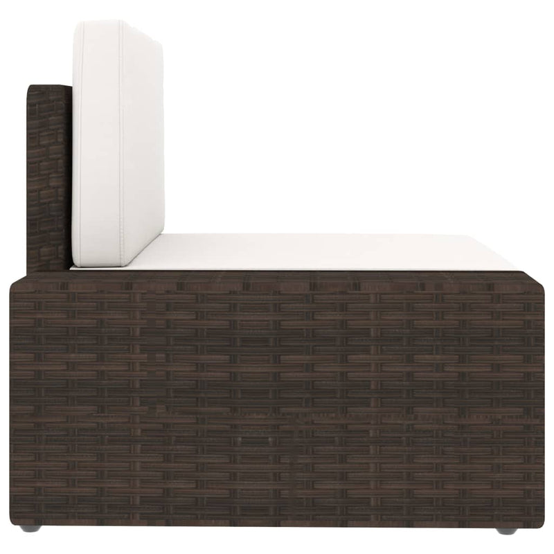 Sectional Sofa 2-Seater Poly Rattan Brown