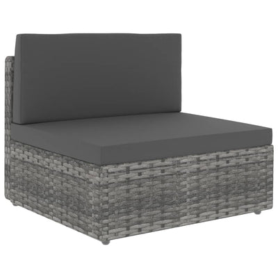 2 Piece Garden Lounge Set Poly Rattan Grey