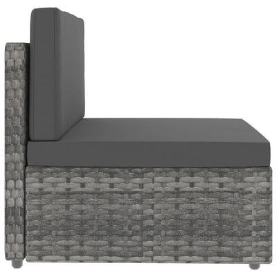 2 Piece Garden Lounge Set Poly Rattan Grey