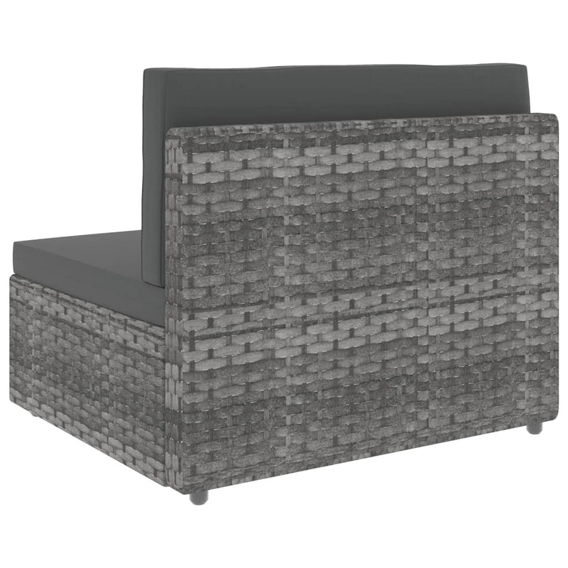 2 Piece Garden Lounge Set Poly Rattan Grey